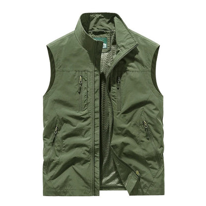 Veste sans manches utilitaire oversize pour homme, à poches multiples