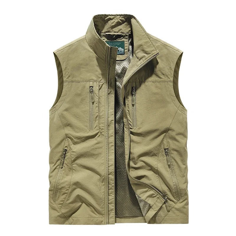 Veste sans manches utilitaire oversize pour homme, à poches multiples