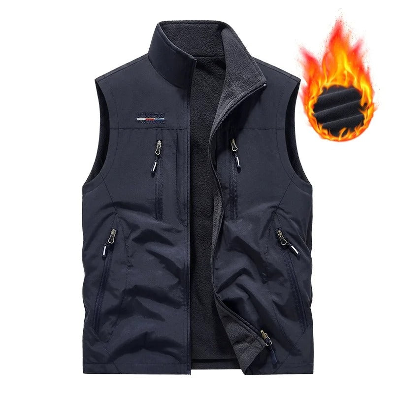 Veste sans manches utilitaire oversize pour homme, à poches multiples