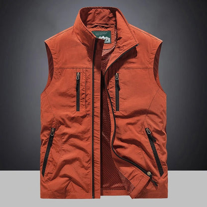 Veste sans manches utilitaire oversize pour homme, à poches multiples