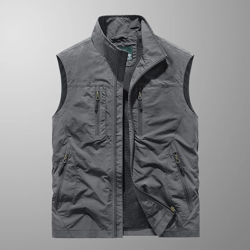 Veste sans manches utilitaire oversize pour homme, à poches multiples