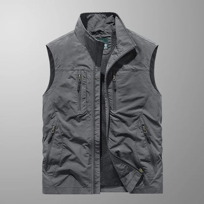 Veste sans manches utilitaire oversize pour homme, à poches multiples