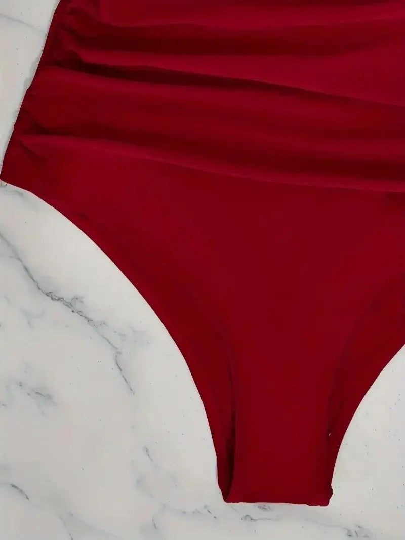 Maillot de bain une pièce gainant ventre plat à décolleté en V pour femme
