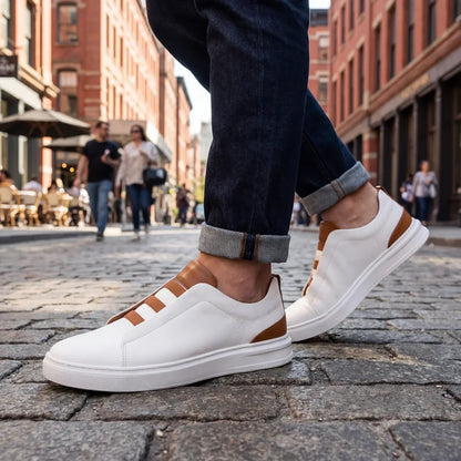 Baskets Décontractées en Effet Cuir pour Hommes