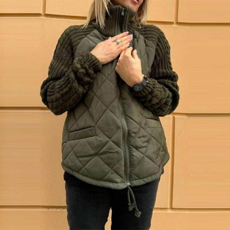 Veste patchwork à manches tricotées