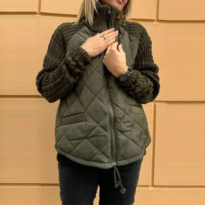 Veste patchwork à manches tricotées