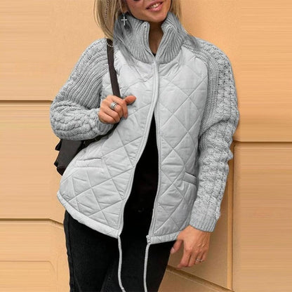 Veste patchwork à manches tricotées