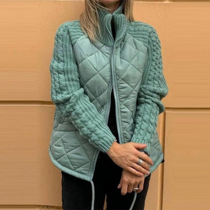 Veste patchwork à manches tricotées