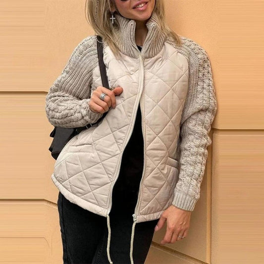 Veste patchwork à manches tricotées