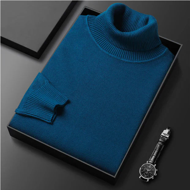 Pull à col roulé premium uni pour homme