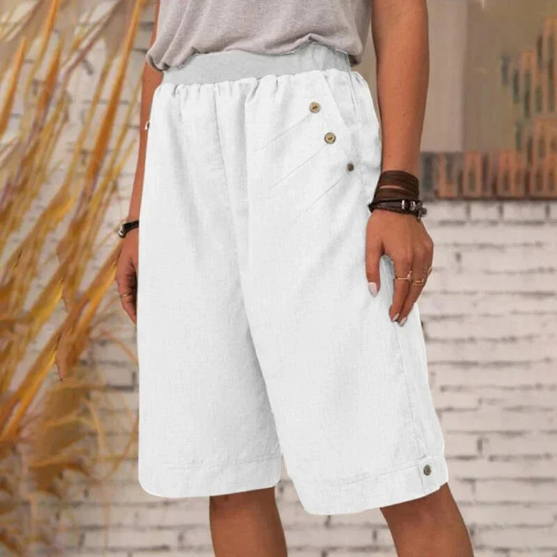 Short d'été décontracté pour femme avec poches