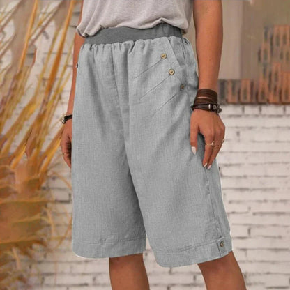 Short d'été décontracté pour femme avec poches