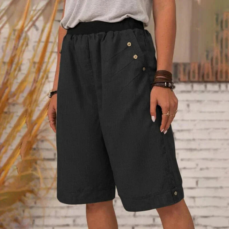 Short d'été décontracté pour femme avec poches