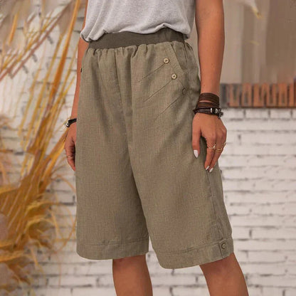 Short d'été décontracté pour femme avec poches