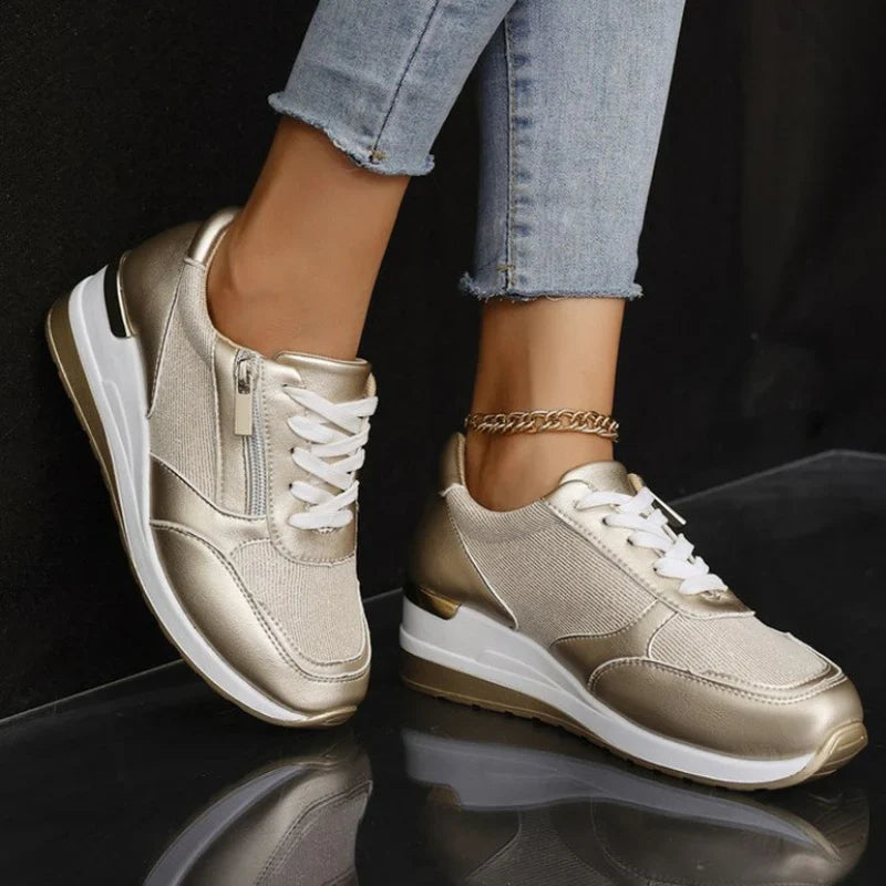 Nouvelles baskets à lacets et fermeture éclair latérale pour femmes