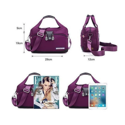 Sac bandoulière antivol multipoches en nylon pour femme