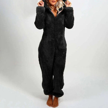 Combinaison pyjama à capuche en peluche