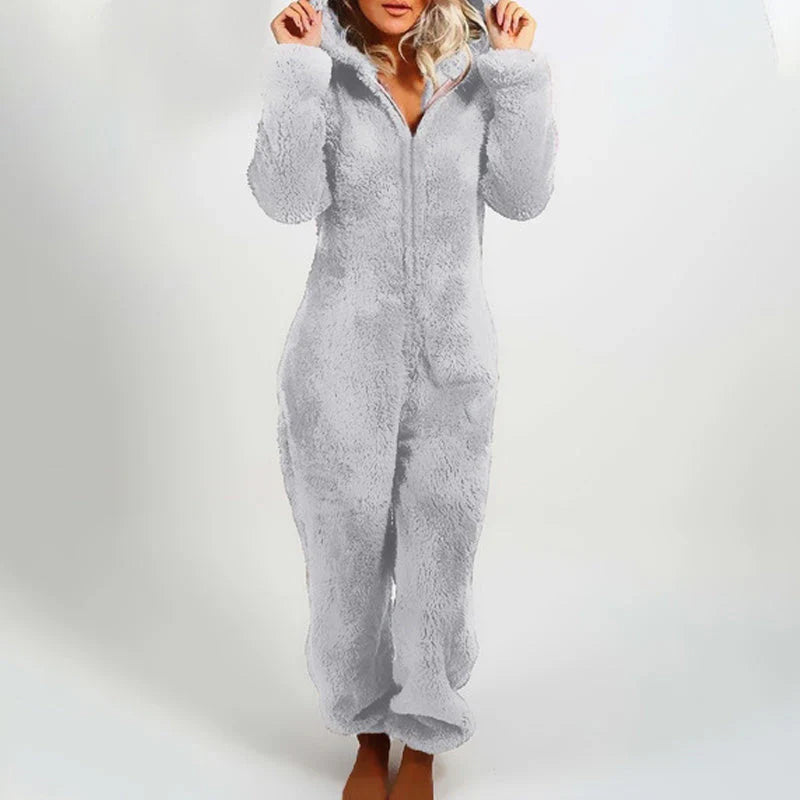 Combinaison pyjama à capuche en peluche