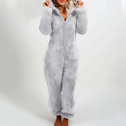 Combinaison pyjama à capuche en peluche