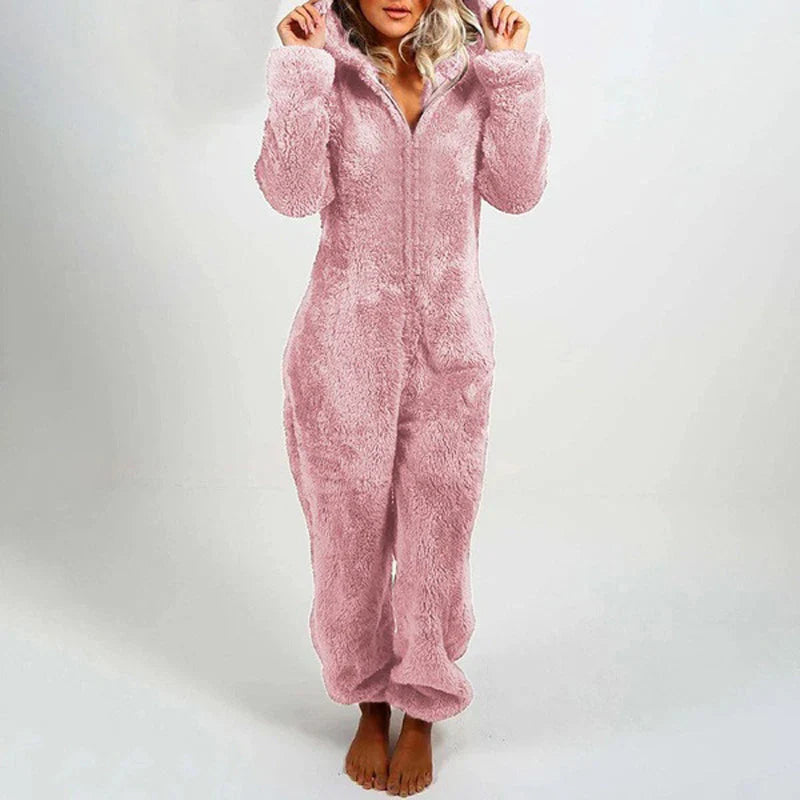 Combinaison pyjama à capuche en peluche