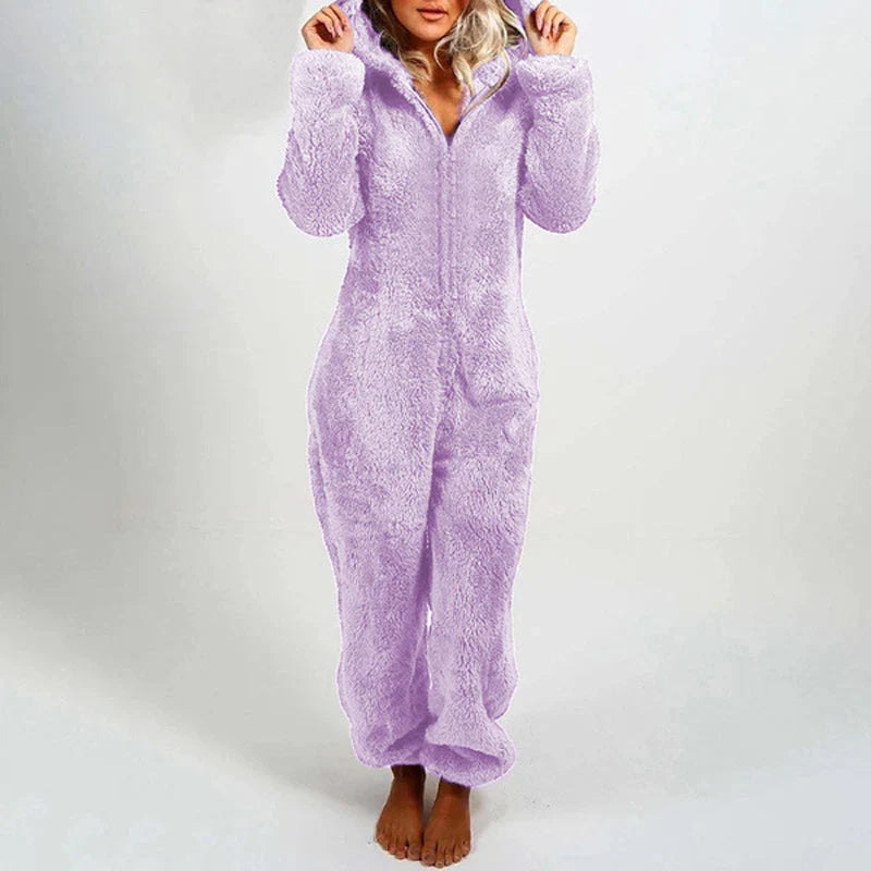 Combinaison pyjama à capuche en peluche