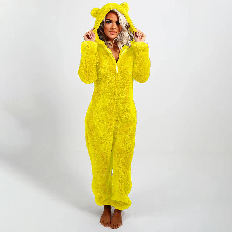 Combinaison pyjama à capuche en peluche