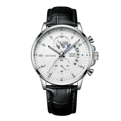 Montre à quartz pour homme avec cadran globe maritime