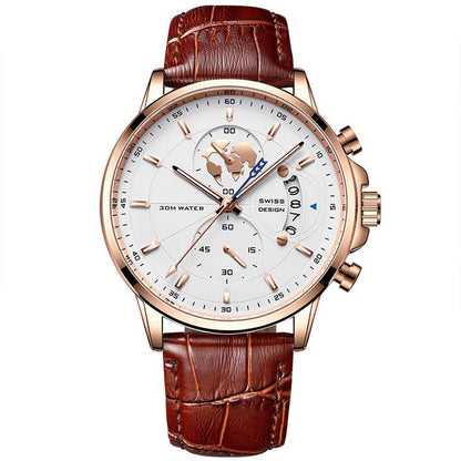 Montre à quartz pour homme avec cadran globe maritime