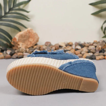Sandales à plateforme en denim pour femmes
