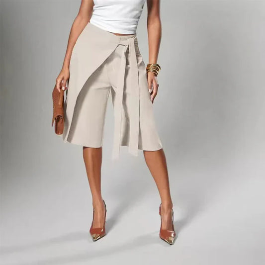 Pantalon Jupe-Culotte Portefeuille à Nouer pour Femme