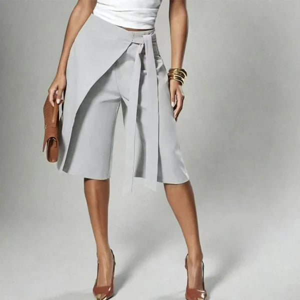 Pantalon Jupe-Culotte Portefeuille à Nouer pour Femme