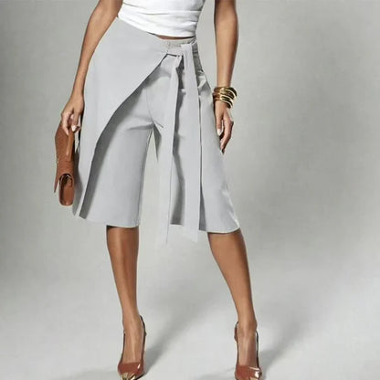 Pantalon Jupe-Culotte Portefeuille à Nouer pour Femme