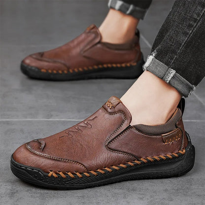 Chaussures de marche sans lacets effet cuir pour hommes