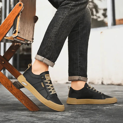 Baskets basses décontractées effet cuir pour homme