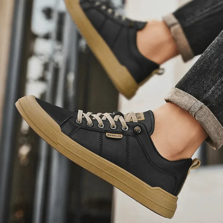 Baskets basses décontractées effet cuir pour homme