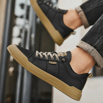 Baskets basses décontractées effet cuir pour homme