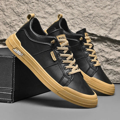 Baskets basses décontractées effet cuir pour homme