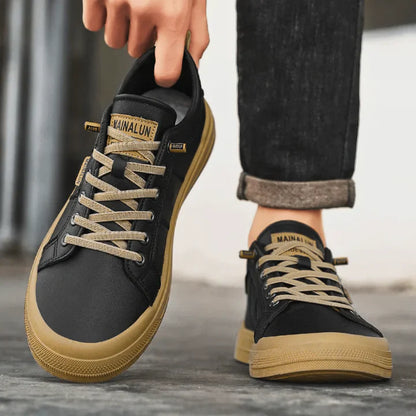Baskets basses décontractées effet cuir pour homme