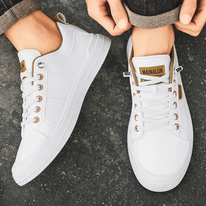 Baskets basses décontractées effet cuir pour homme