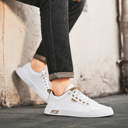 Baskets basses décontractées effet cuir pour homme