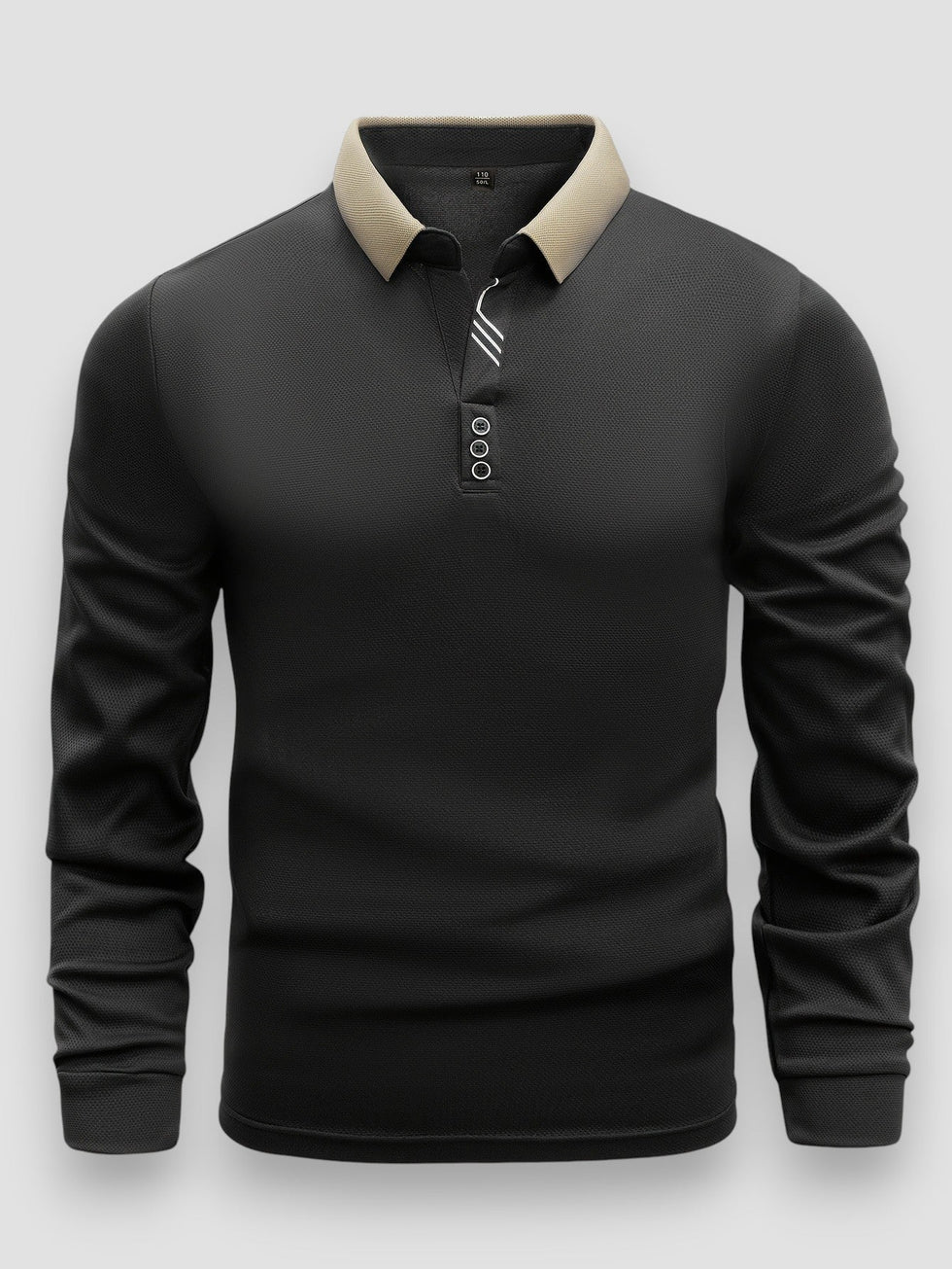 Polo texturé à manches longues pour homme